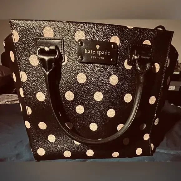 Kate Spade Totebag - Polkadot - Pink Black - Y2k Shoulder Purse - Clutch Purse
